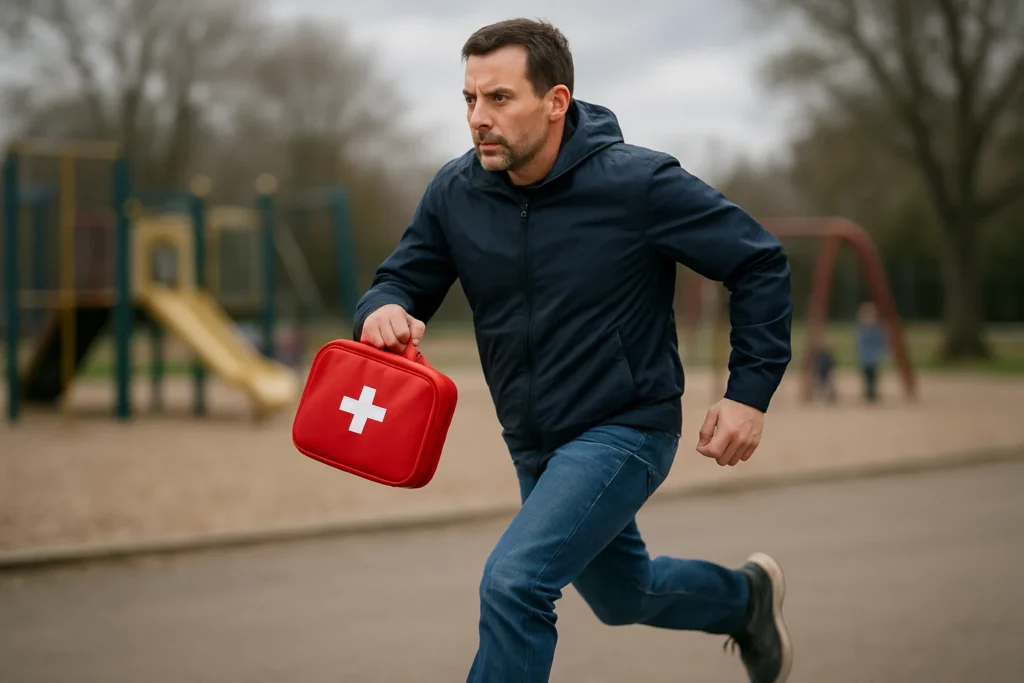 Kind wordt geholpen tijdens EHBO training